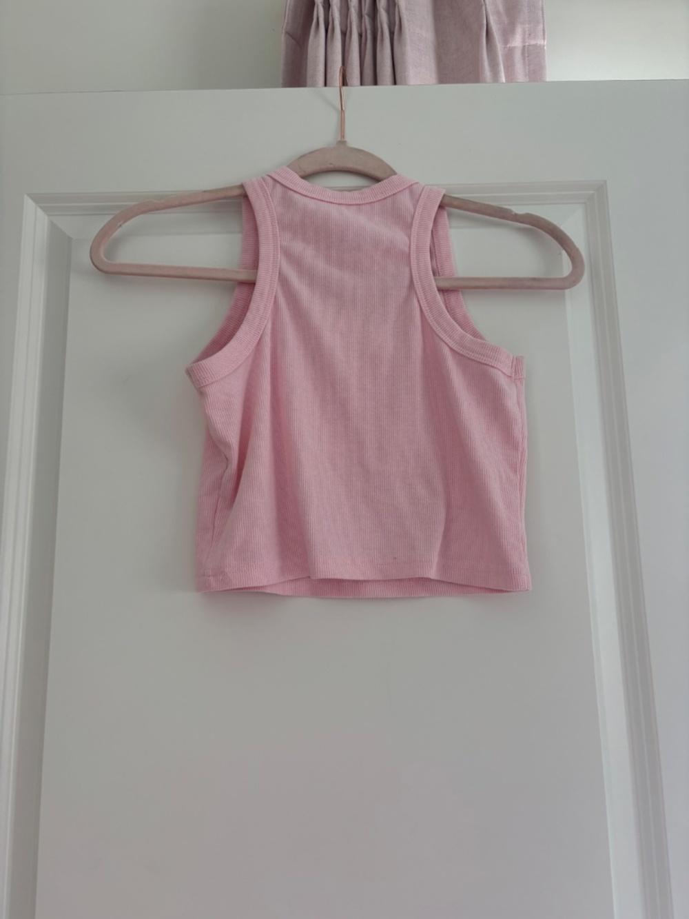 Pink Ribbed Crop Tank - Picture 2 of 2
